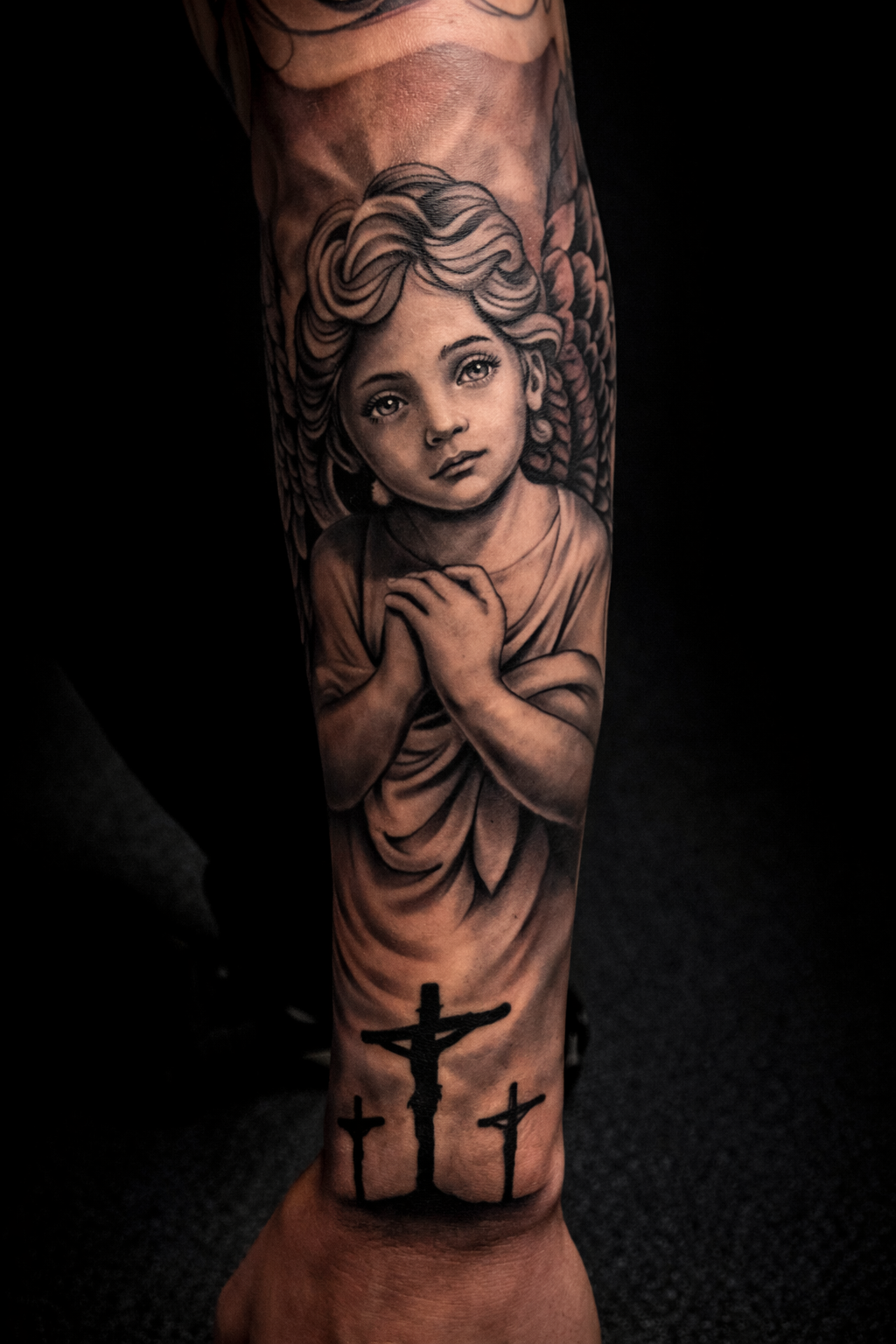 Tatuagem realista de leao